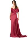 Lara New York Off Shoulder Satin Dress In Red
