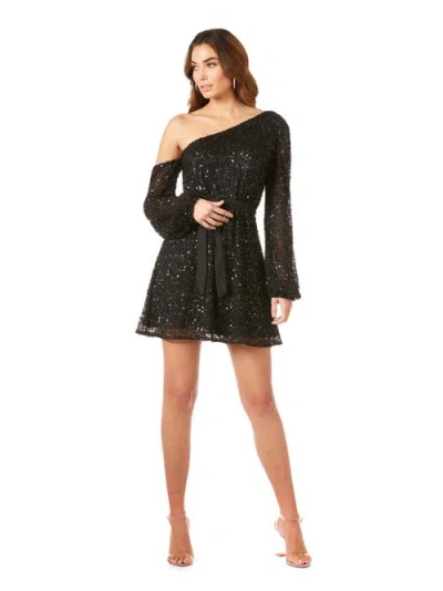 Lara New York One Shoulder Cocktail Dress In Black