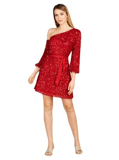 Lara New York One Shoulder Cocktail Dress In Red