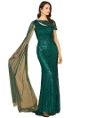 Lara New York One Shoulder Fitted Gown In Teal