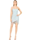 Lara New York One Shoulder Fringe Short Dress In Periwinkle
