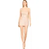 Lara New York Sequin Cowl Neck Mini In Nude