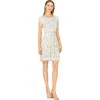 LARA NEW YORK LARA NEW YORK SHORT SLEEVE BEADED COCKTAIL DRESS