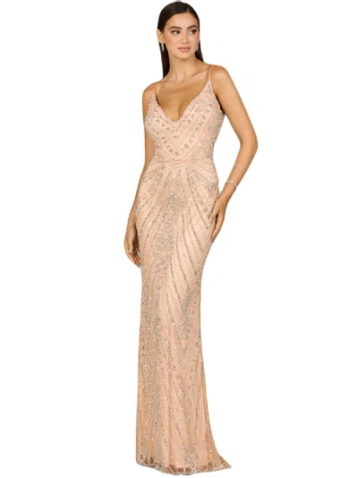 Lara New York Spaghetti Strap Beaded Dress In Blush