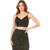 Lara New York Spaghetti Strap Beaded Top In Black