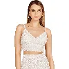Lara New York Spaghetti Strap Beaded Top In Ivory