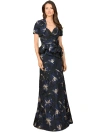 Lara New York Strapless Brocade Gown With Bolero In Navy