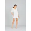 Lara New York V-neck Beaded Bridal Short With Sleeves