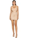 Lara New York V-neck Short Dress With Cutouts In Champagne