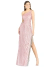 Lara New York Wendy Beaded Fringe Gown In Cashmere