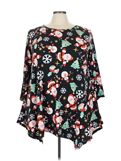 Pre-owned Larace 3/4 Sleeve Blouse In Black