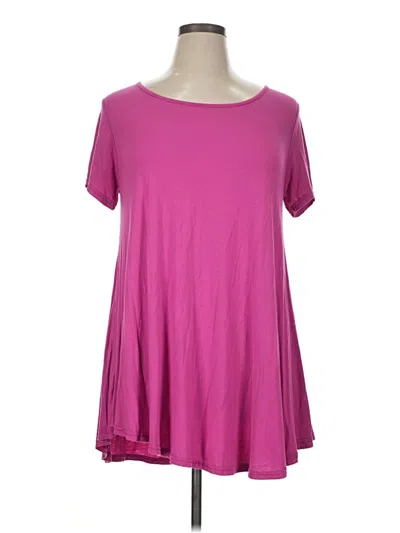 Pre-owned Larace Short Sleeve Top Pink Scoop Neck Tops