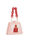 Larallan Ade Acrylic Triangular Box Clutch With Strap In Pink