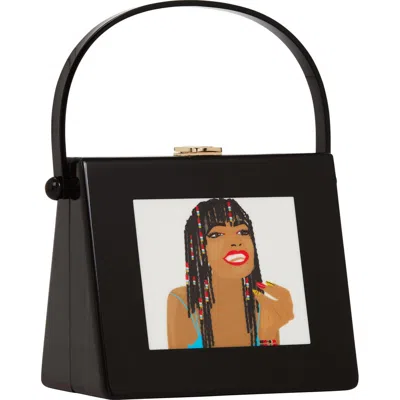 Larallan Désirée Acrylic Top Handle Bag In Black