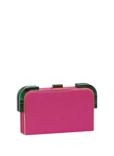 Larallan Liz Satin Clutch In Pink