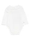 Laranjinha Bodysuit With Peter Pan Collar  In White