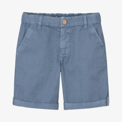 Laranjinha Kids' Boys Blue Cotton Chinos Shorts