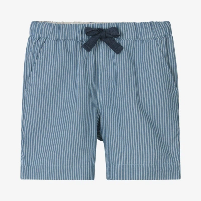 Laranjinha Kids' Boys Blue Striped Cotton Shorts