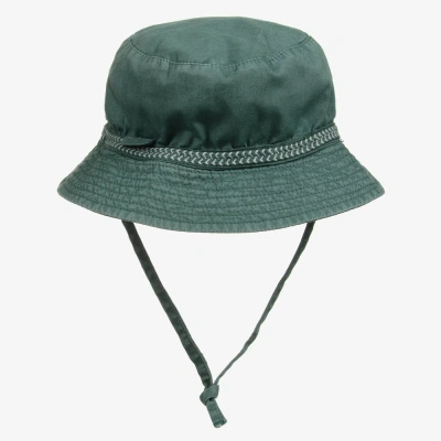 Laranjinha Babies' Boys Green Cotton Bucket Hat