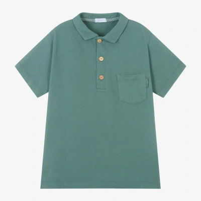 Laranjinha Kids' Boys Green Cotton Polo Shirt