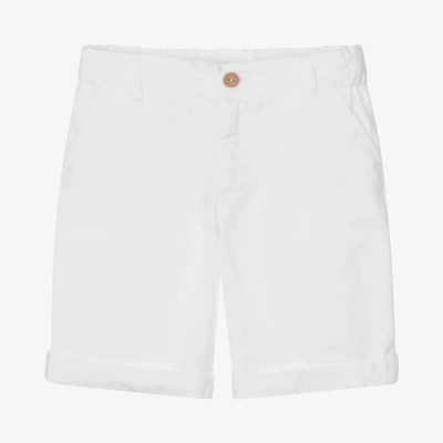 Laranjinha Babies' Boys White Cotton Chino Shorts