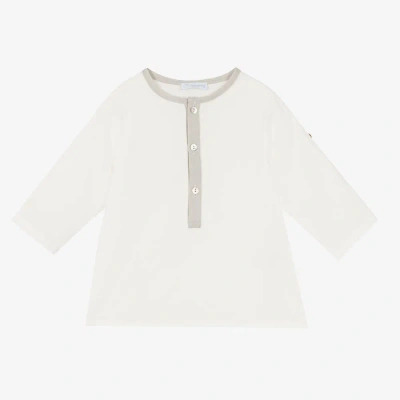 Laranjinha Ivory Cotton Baby Shirt In White