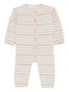 Laranjinha Knitted-striped Jumpsuit In Neutral