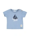 Laranjinha Newborn Boy T-shirt Slate Blue Size 3 Cotton In Blue