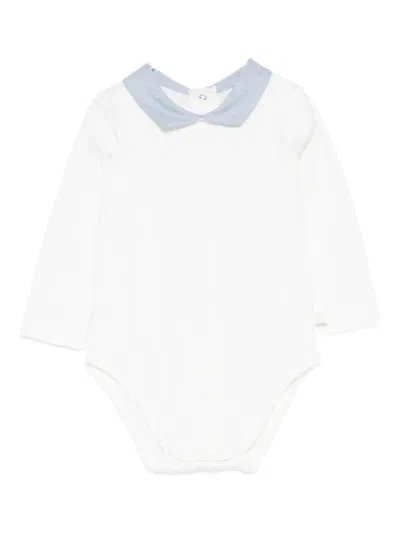 Laranjinha Babies' Peter Pan Collar Bodie In White