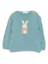 Laranjinha Rabbit-intarsia Jumper In Green