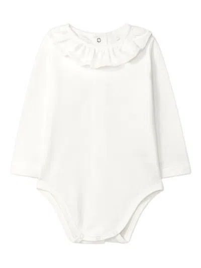 Laranjinha Babies' Ruffled-collar Body In White