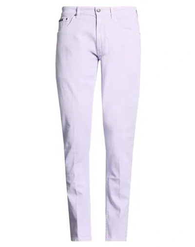Lardini 01 Man Jeans Lilac Size 34 Cotton, Elastane In Purple