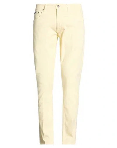 Lardini 01 Man Jeans Pastel Yellow Size 35 Cotton, Elastane