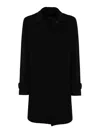 Lardini 5-button Trench Coat In Black Wool In Black