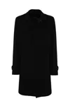 LARDINI 5-BUTTON TRENCH COAT IN BLACK WOOL