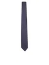 Lardini Pure Silk Tie With Brown And Red Geometric Pattern In Blue