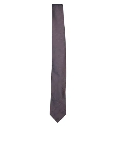 LARDINI 7CM BROWN/BLUE SILK TIE