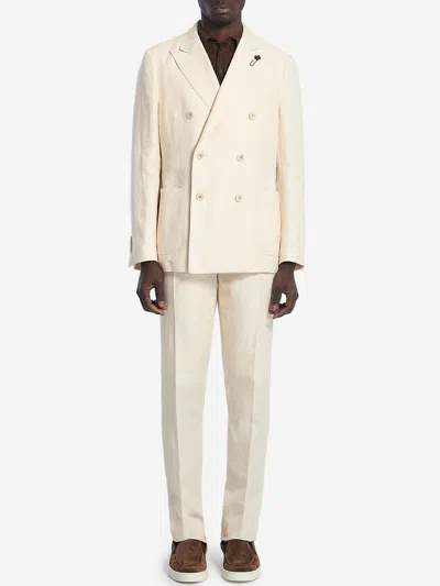 Lardini Twopiece Linen Suit In Neutral