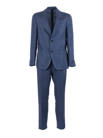 Lardini Roma Single-breasted Suit In Blue