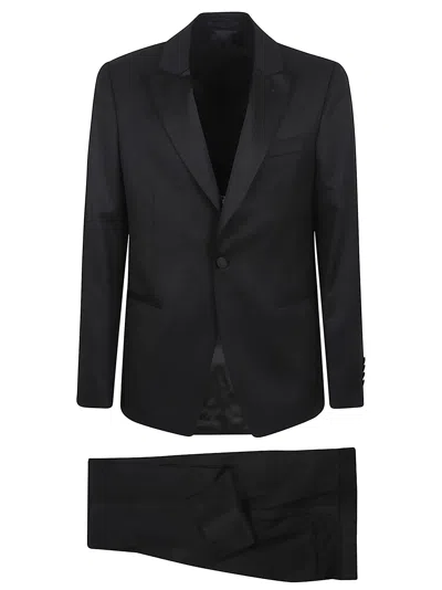 Lardini Abito Uomo Soiree Smoking Drop 7 Reg In Black