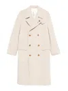 Lardini Double-breasted Wool Coat In Neutral