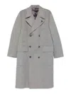 Lardini Double-breasted Wool Coat In Gray