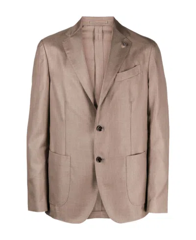 LARDINI AMERICANA BROOCH-DETAIL BLAZER