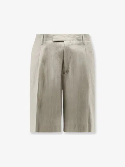 Lardini Aramis Linen Shorts In Gray