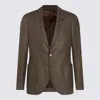 Lardini Army Wool Blazer In Green