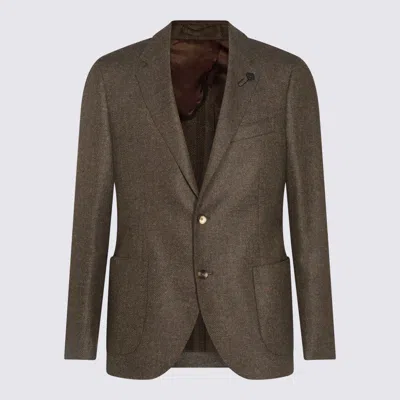 Lardini Army Wool Blazer In Green