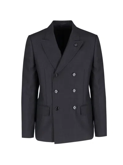 Lardini 'attitude' Double-breasted Blazer In Black  