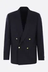 Lardini Navy Blue Double-breasted Wool Jacket In Blue