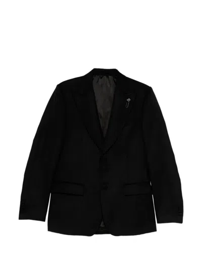 Lardini Peaked-lapel Jacket In Black