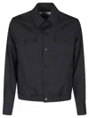 Lardini Black Jacket With Button-up Front And Tailored Cuffs